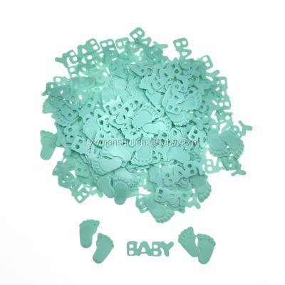 China Baby Shower Party Decoration Gender Baby Boy Girl Footprint Baby Shower Party Table Decorations Metallic Confetti for sale