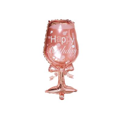 China Rose Gold Goblet Aluminum Foil Waterproof Balloon Bridal Shower Birthday Engagement Party Supplies for sale