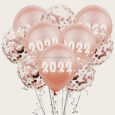 China High Quality Not Easy To Burst New Arrival Rose Gold 2022 Happy New Years Foil Balloon Celebration Party Decorations Christmas Balloons for sale