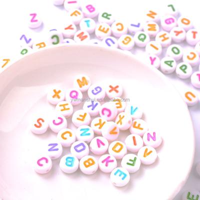 China Random Round Colorful Letter Letter Acrylic Beads Alphbet To Loosen Beads For Jewelry Making Bracelet Accessories for sale