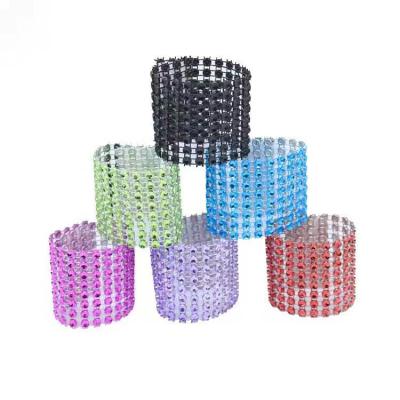 China Viable Silver Diamond Crystal Elegant Wedding Party Napkin Ring Rhinestone Bling Napkin Rings for sale