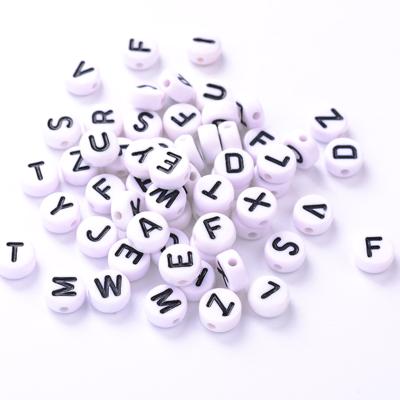 China 100PCS Random White Round Letter Number Cube Alphabet Bead For Jewelry Making DIY Necklace Bracelet (6*6mm) for sale