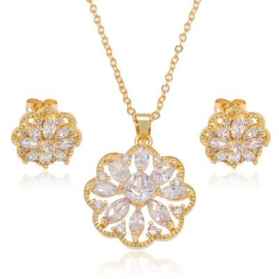 China 2022 Newest Design Fashion Jewelry Set Minor Set Ladies Earrings And Necklace TRENDY Brass Gold Plated Sets for sale