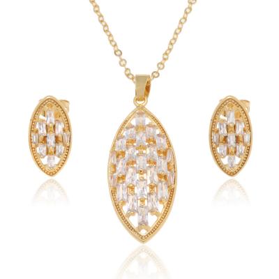 China Miner Trendy Trendy Jewelry Set Zircon Design Jewelry Fashion Ladies Fashion Ladies Earrings Necklace Set for sale