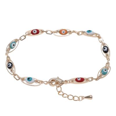 China FASHIONABLE Ladies Brass Gold Plated Bracelet, Multicolor Eye Pattern Halloween Fashion Bracelet for sale