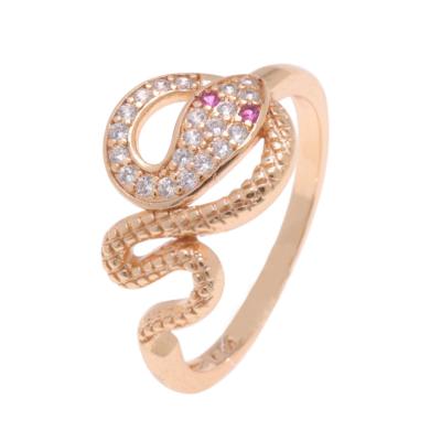 China Other Zirconia Miniature Inlaid Serpentine Gold Plated Ring Or Fashion Women Jewelry Plate Ring for sale