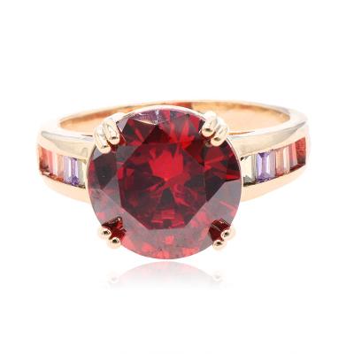 China 2021 New Jewelry FASHIONABLE Ladies Fashion Luxury Color CZ Ring, Cubic Zirconia Copper Gold Plated Ring for sale