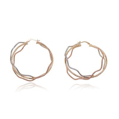 China 2021 TRENDY fashion three-color gold-plated earrings simple and generous ladies earrings for sale