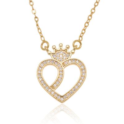 China New Design Trendy Ladies Necklace Miner Brass Jewelry Fashion Heart Shaped Necklace for sale