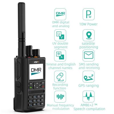 China DM10 Handheld Two Way Satellite Intercom 10W Digital GPS Ham Radio Long Range Wireless Mobile Walkie Talkie 4000mAh DMR for sale