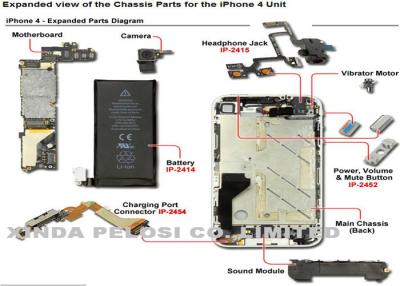 China Preto branco das peças sobresselentes de Apple do cabo flexível de IPhone com operação fácil durável do metal à venda