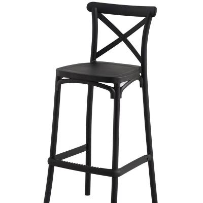 China Plastic dinng chair indoor& factory direct sale pp outdoor cross back bar stool dining chair bar chairs for sale