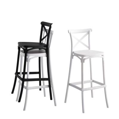 China Plastic dinng chair indoor& new design pp style outdoor factory shop bar cafe hotel umpire chair plastic modern nordic bar stools for sale