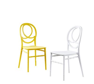 China Factory Direct Supply Color Stackable Popular Decorative Plastic Chair Chiavari Chair Outdoor Furniture Dining Event Wedding Chair for sale