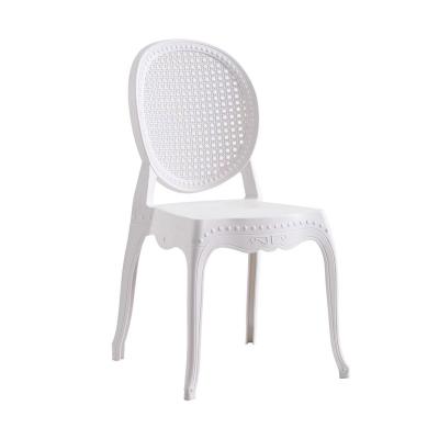 China Plastic dinng chair indoor& new design outdoor monoblock pp factory outdoor stackable plastic event wedding dining chair for sale