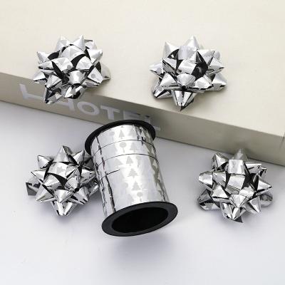 China 2022 New Arrival Holographic Christmas PP Ribbon Ball Star Bow Set For Gift Wrapping for sale