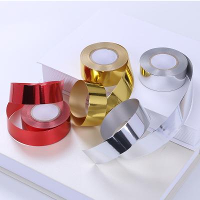 China Wholesale Metallic Gift PP Metallic Ribbon Roll Plastic Edging Ribbon For Decoration for sale