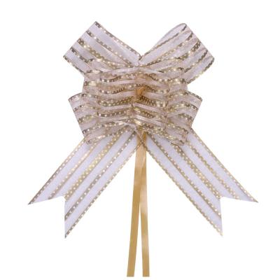 China Organza Pull Bows Wholesale 30mm Organza Ribbon Bow Gift Wrap Ribbon Pull Bows For Christmas for sale