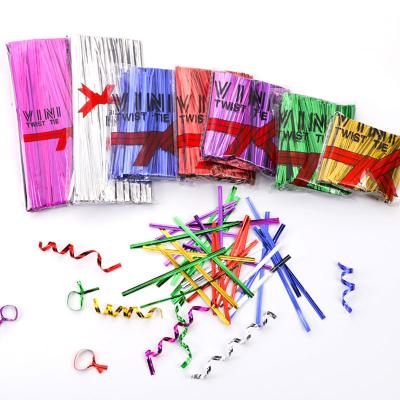 China Wholesale Bread Flowers Gift Candy PACKAGING Bag Packing Metallic Color Plastic Twist Ties for sale