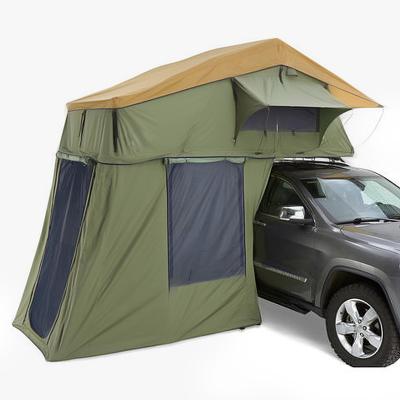 China Extended type soft canvas 4wd car roof top tent for camping with side awning car tent for sale