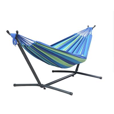 China Convenient Free Standing Swing Garden Camping Hammock With Metal Frame Stand for sale