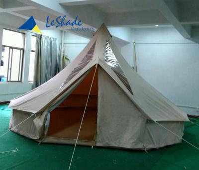 China Tube type tent stake waterproof 5m bell canvas glamping tent yurt safari tent custom tent with logo for sale