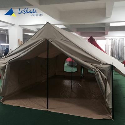 China Straight tying type Leshade family lodge safari tent waterproof tents outdoor camping glamping waterproof canvas for sale