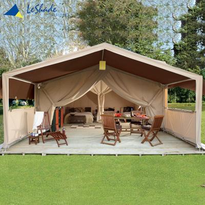 China Customized UV-resistant up-to-date styling rust resistant large space cotton canvas house safari tent for sale