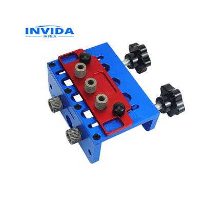 China IVD-1005 Eco-Friendly 3 in 1 Pocket Hole Jig Kit Adjustable Wood Dowel Jig Punch Locator Woodworking for sale