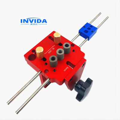 China IVD-1012 Convenient 3 in 1 Jig Pocket Hole Jig Kit Wood Vertical Drilling Detachable Broaching Marker for Furniture Connecting Hole Puncher for sale