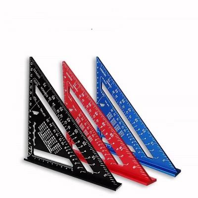 China Woodworking Triangle Ruler 7Inch 12inch Measuring Tool Aluminum Alloy Carpenter Tools Inch Metric Angle Ruler Speed ​​Square Woodwo IVD-5004 for sale