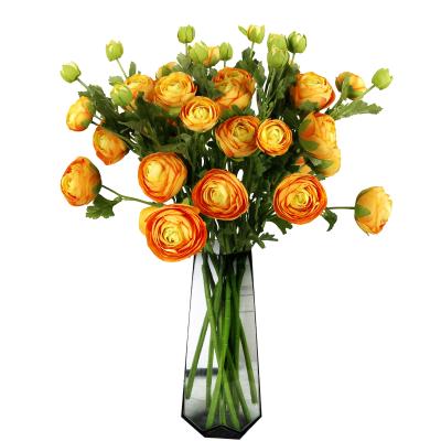 China 4 Heads Single Stem Silk Ranunculus Asian Ranunculus Home High Quality Artificial Flowers for sale