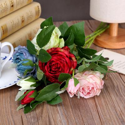 China Single stem flower the new simulation of a single Fenghua rose flower photography indoor decoration simulation fake flower silk wholesale for sale