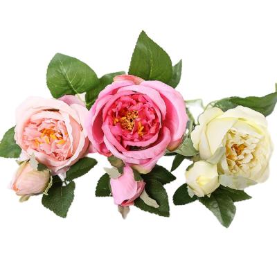 China Single stem flower factory direct sales new single artificial flowers rose silk flower wholesale interior decoration set plastic bouquet for sale