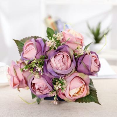 China Wholesale Custom Wedding Head Flower Good Quality Cloth+Polyester Artificial Flowers Multi Color Silk for sale