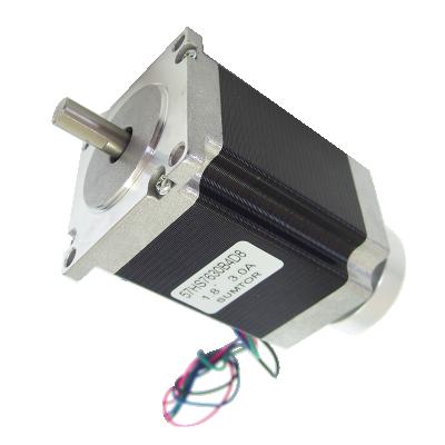 China 76mm Aluminum NEMA 3A 23 2 Phase 4 Thread DC Electric Motor Dual Shaft Stepper Motor With Hand Wheel for sale