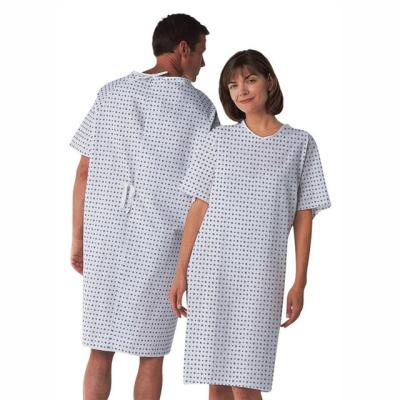 China Hot Selling Dot Printing Women Cotton Hospital Polka Dot Patient Dress Reusable Patient Uniform Medical Place Wholesale Patient Dress for sale