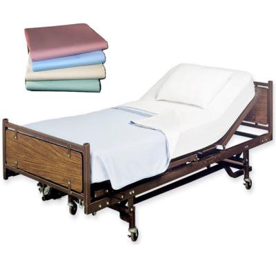 China Wholesale Hospital Style Hospital Bedspread Flat Sheet Bed Linen Set White Hospital Stretcher Sheets for sale