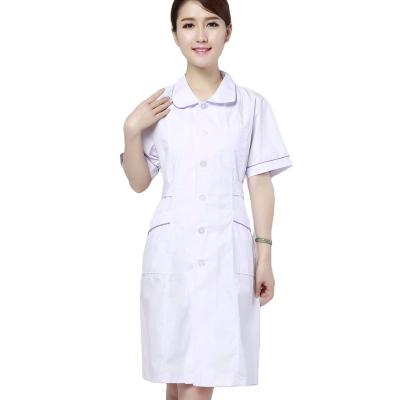 China Fashionable New Design Hospital Nurse Uniform White Nurse Dressing Lab Coat for sale