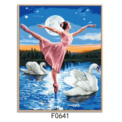 China CLASSIC DIY Ballet Dancer Swan Lake Painting By Numbers For Free Time for sale