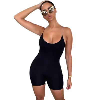 China Breathable Black Skinny Spaghetti Straps Sleeveless Rompers Street Bar Club Bodycon Overalls Body Woman Classic Hot for sale