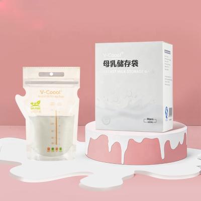 China BPA Free Silicone Breastmilk Storage Bags V-Coool Self Holding Breastmilk Bag OEM for sale