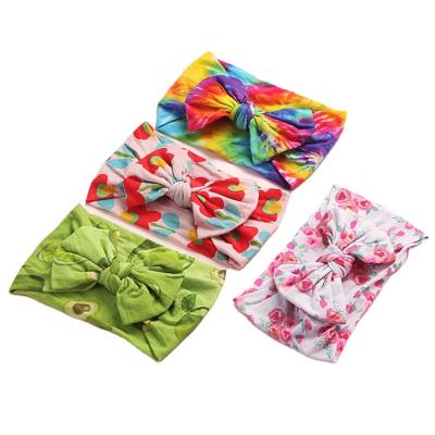 China 2020 Large Kids Nylon Bow Headband Baby Stretch Baby Kids Headbands for sale