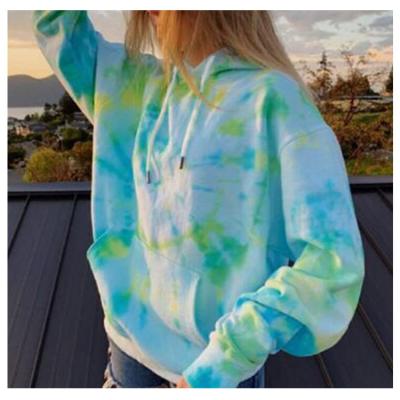 China S-3XL Women Breathable Lady Autumn Tie-dye Printed Casual Long Sleeve Sweatsuit Hoodies for sale