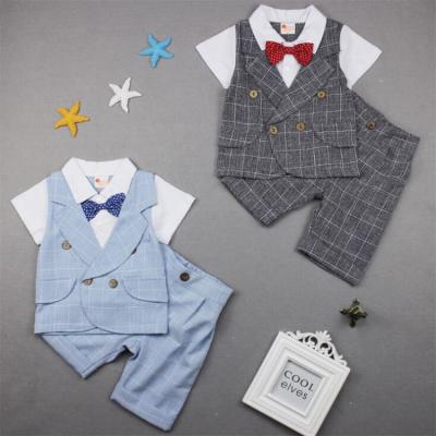 China Breathable Infants Baby Summer Gentleman 2PCS Top Quality Clothing Sets for sale