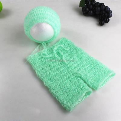 China New children's photography photo studio baby anti-shrink hand knit woolen mohair clothes newborn baby clothes for sale