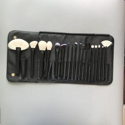 China Angular Blush 16pcs Cool Black Makeup Brush Set for sale