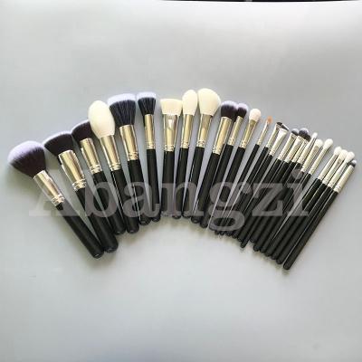 China Angular blush 25 pieces drop shipping synthetic hair makeup set brushes ready to ship low moq with own logo for sale