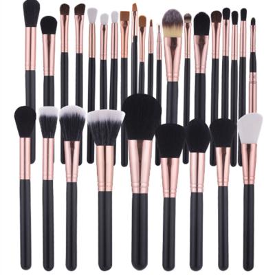 China Angular Blush 29pcs Gold Makeup Brush Set Black Rosewood Handle Synthetic Hair Professional Makeup Artist Brush Sets for sale