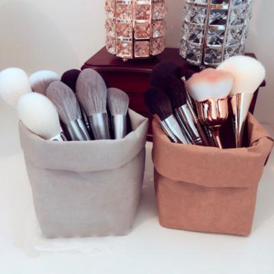 China New Normal Private Label Style Instagram Fashion Makeup Brush Bag Wrapping Paper Environmental Degradable Cosmetics Brushes Bag for sale